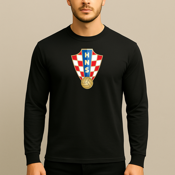 Men's Croatia National Soccer Team Long Sleeve T-Shirt