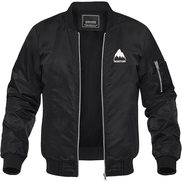 Men's Burton Mountain Lightweight Bomber Jacket Windbreaker Softshell Varsity Jacket Coat
