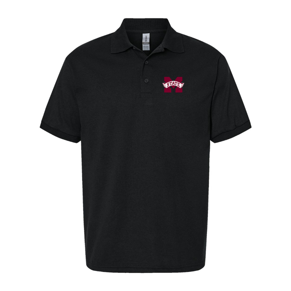 Men's Mississippi State Bulldogs Logo Dry Blend Polo - Black