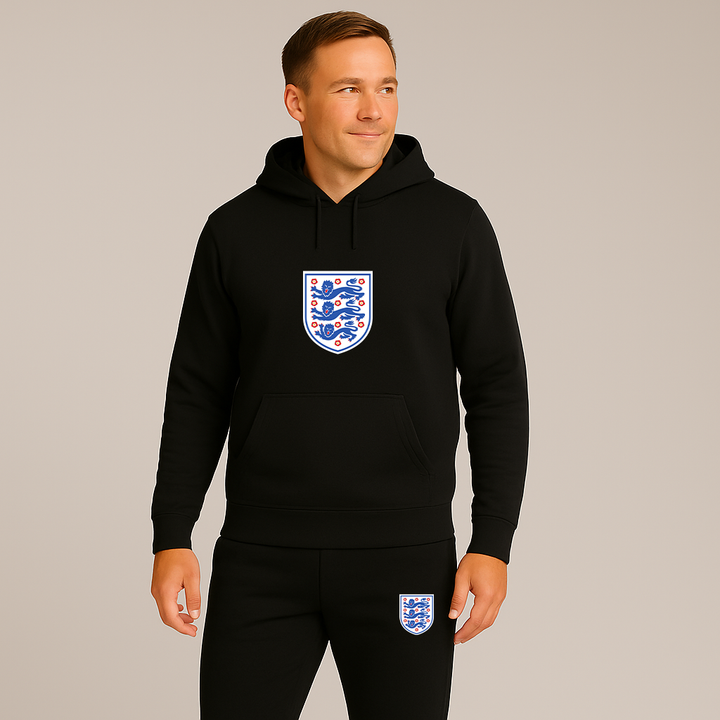 Men's England National Football Team Logo Hoodie Joggers Set