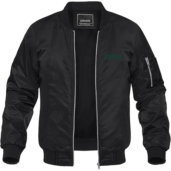 Men's Zevia Logo Lightweight Bomber Jacket Windbreaker Softshell Varsity Jacket Coat