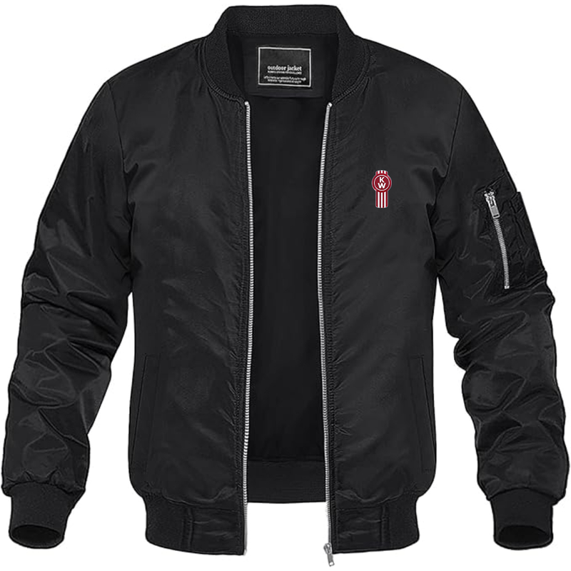 Men's  Kenworth Logo Lightweight Bomber Jacket Windbreaker Softshell Varsity Jacket Coat