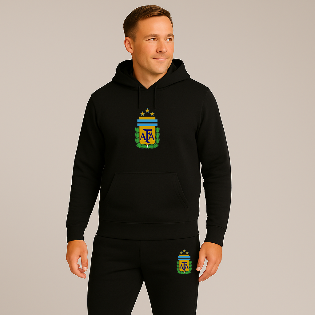 Men's Argentina National Soccer Team Logo Hoodie Joggers Set