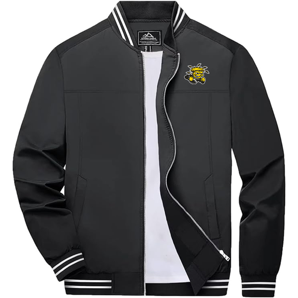 Men's   Wichita State Shockers Lightweight Zip-Up Bomber Jacket  Ribbed Collar and Cuffs Outerwear