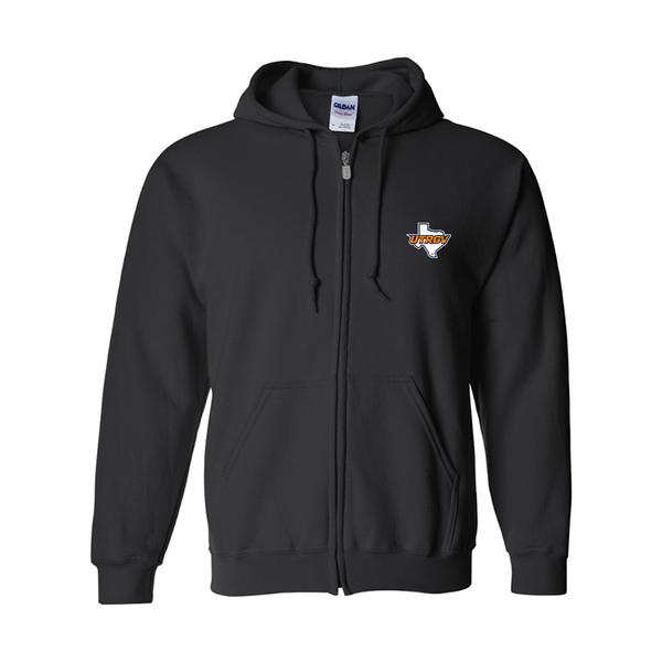 Men's UTRGV Vaqueros Gildan  Heavy Blend Full Zip Hooded Sweatshirt