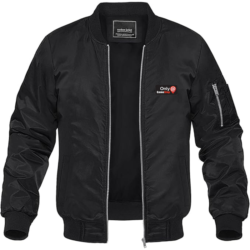 Men's  Only at GameStop Banner  Lightweight Bomber Jacket Windbreaker Softshell Varsity Jacket Coat