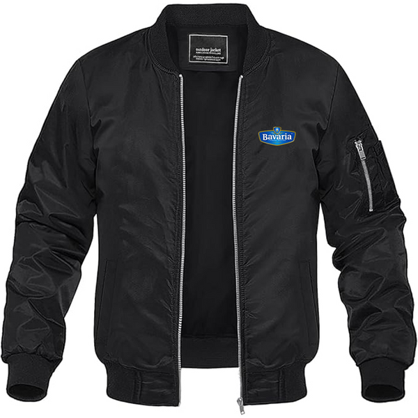 Men's Bavaria Logo Lightweight Bomber Jacket Windbreaker Softshell Varsity Jacket Coat