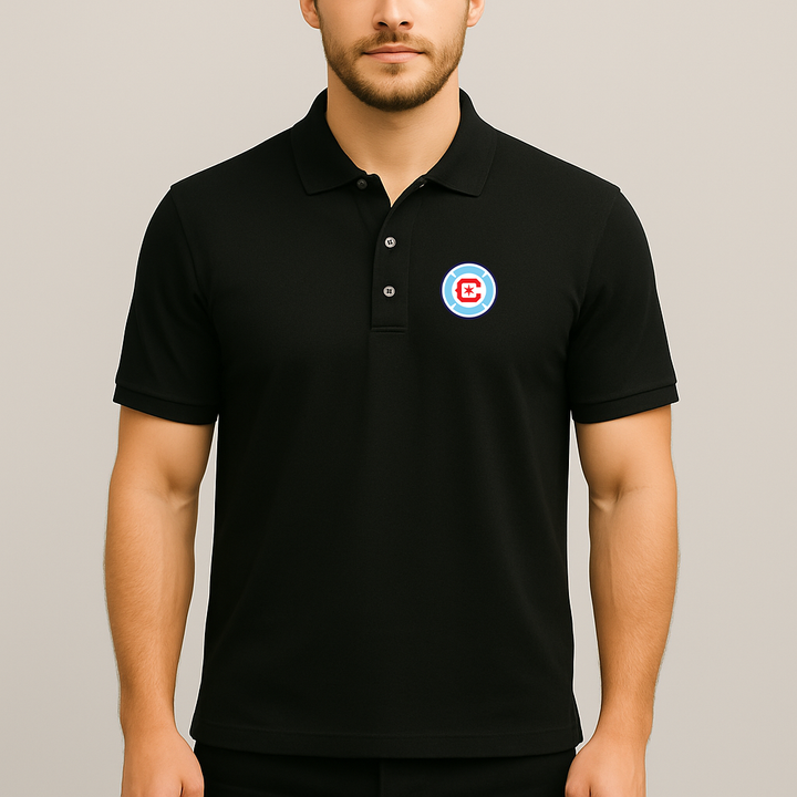 Men's Chicago Fire Soccer Dry Blend Polo - Black