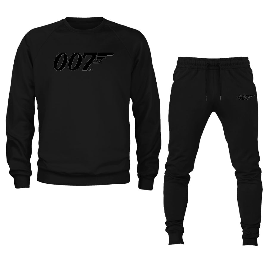 Men's 007 James Bond Movie Logo Crewneck Sweatshirt Joggers Suit