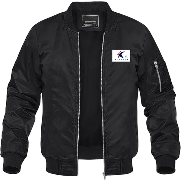 Men's  K League  Logo Lightweight Bomber Jacket Windbreaker Softshell Varsity Jacket Coat