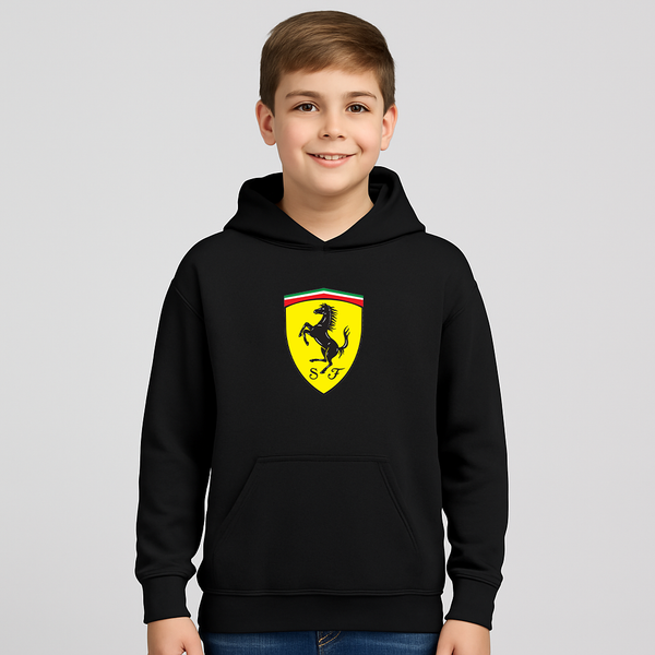 Youth Kids Ferrari Motorsport Car Pullover Hoodie