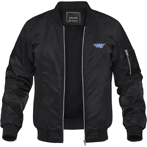 Men's Murphy USA  Logo Lightweight Bomber Jacket Windbreaker Softshell Varsity Jacket Coat