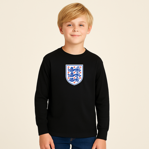Youth Kids England National Football Team Long Sleeve T-Shirt