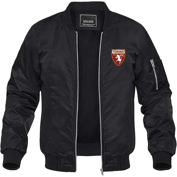 Men's Torino Soccer   Lightweight Bomber Jacket Windbreaker Softshell Varsity Jacket Coat