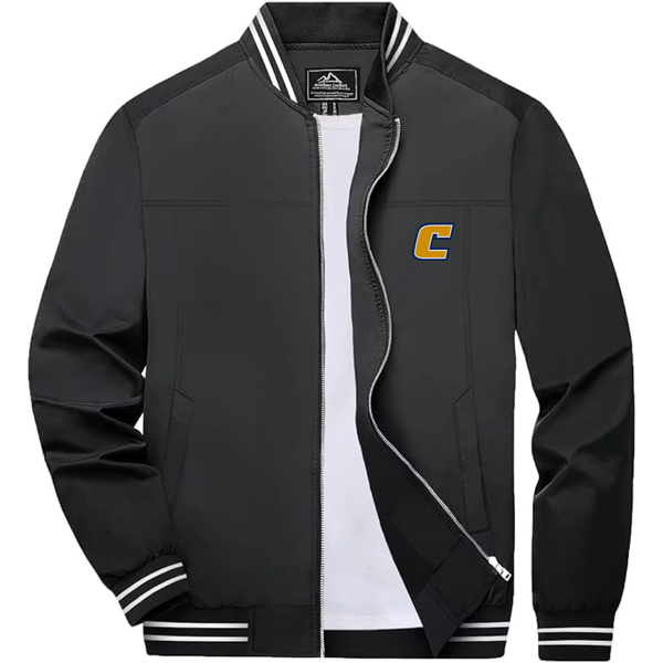 Men's Chattanooga Mocs  Lightweight Zip-Up Bomber Jacket with Ribbed Collar and Cuffs Versatile Casual Outerwear