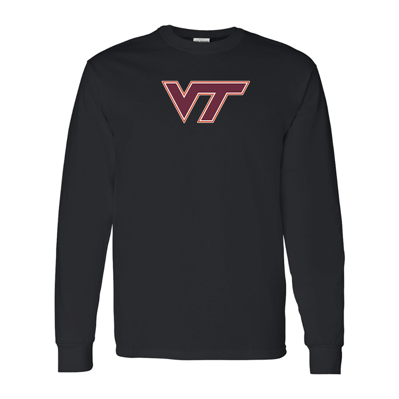 Men's Virginia Tech Hokies  Gildan Heavy Cotton Long Sleeve T-Shirt