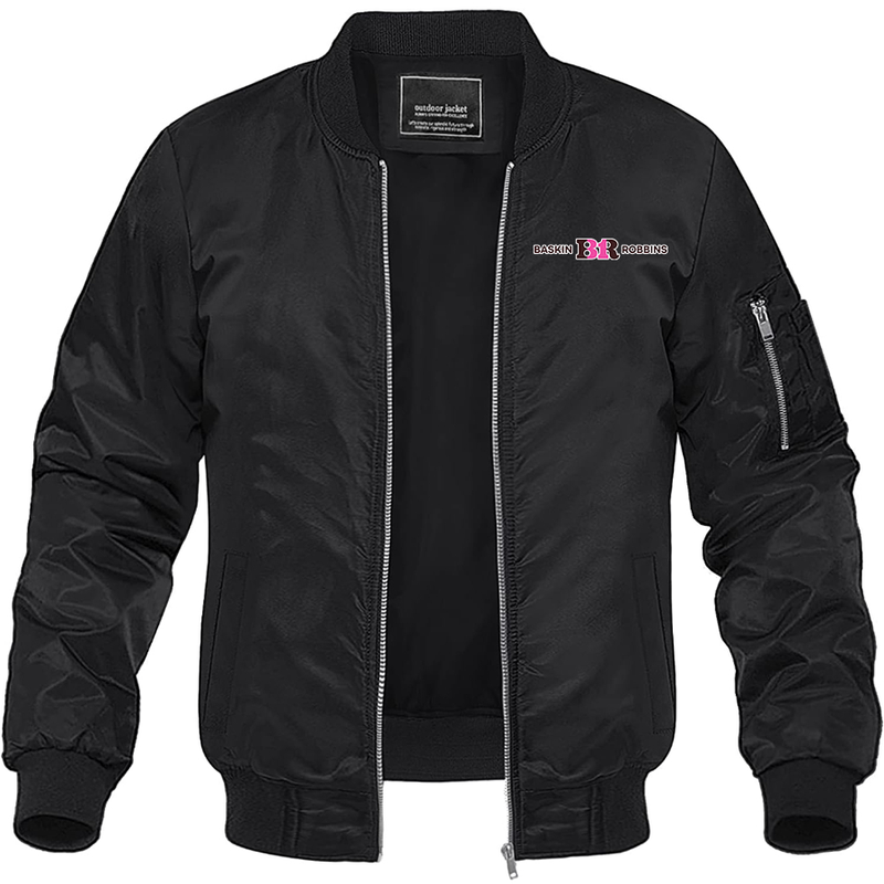 Men's Baskin-Rоbbins Lightweight Bomber Jacket Windbreaker Softshell Varsity Jacket Coat