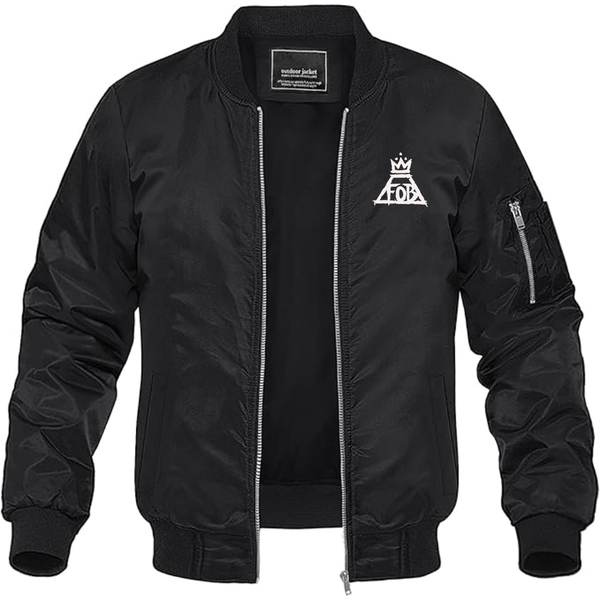 Men's Fall Out Boy Lightweight Bomber Jacket Windbreaker Softshell Varsity Jacket Coat