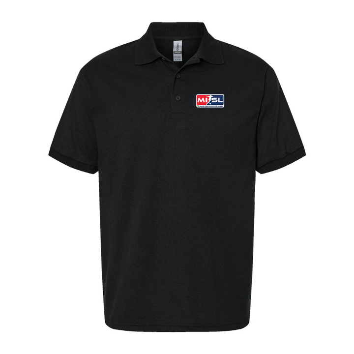 Men's Major Indoor Soccer League Logo Dry Blend Polo - Black