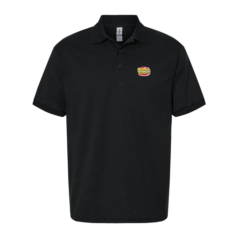 Men's Peek A Blocks Dry Blend Jersey Polo - Black