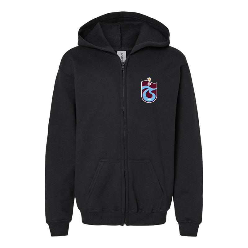 Gildan Heavy Blend Youth Trabzonspor Soccer Full Zip Hooded Sweatshirt