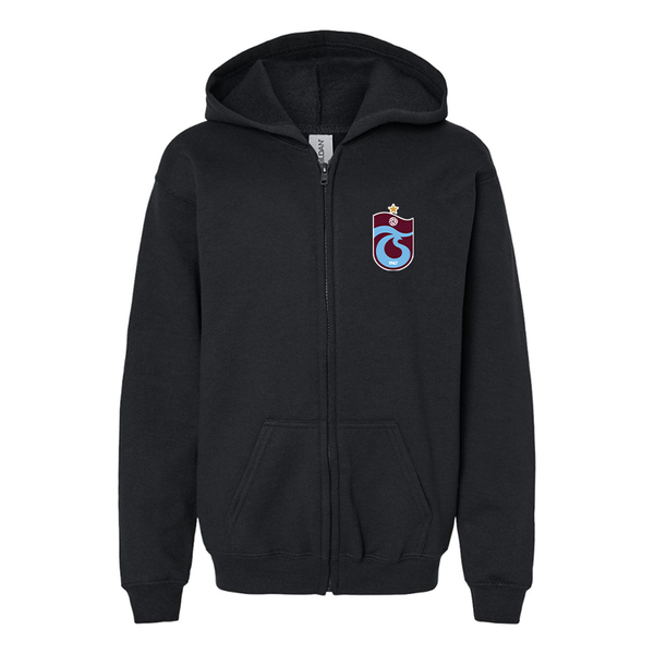 Gildan Heavy Blend Youth Trabzonspor Soccer Full Zip Hooded Sweatshirt