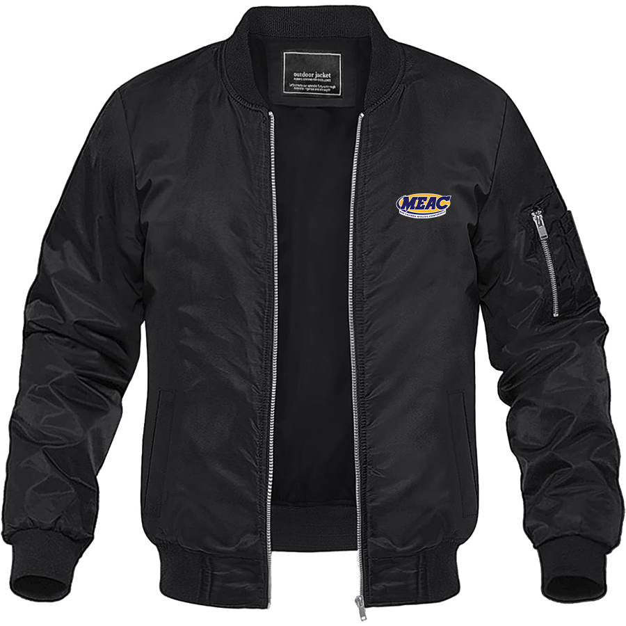 Men's Mid Eastern Athletic Conference Lightweight Bomber Jacket Windbreaker Softshell Varsity Jacket Coat