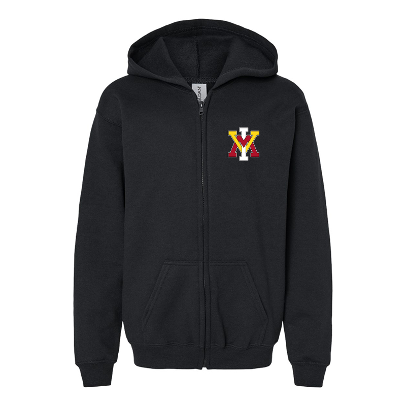 Gildan Heavy Blend Youth VMI Keydets Full Zip Hooded Sweatshirt