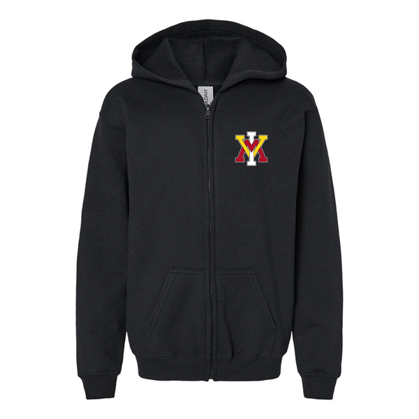 Gildan Heavy Blend Youth VMI Keydets Full Zip Hooded Sweatshirt