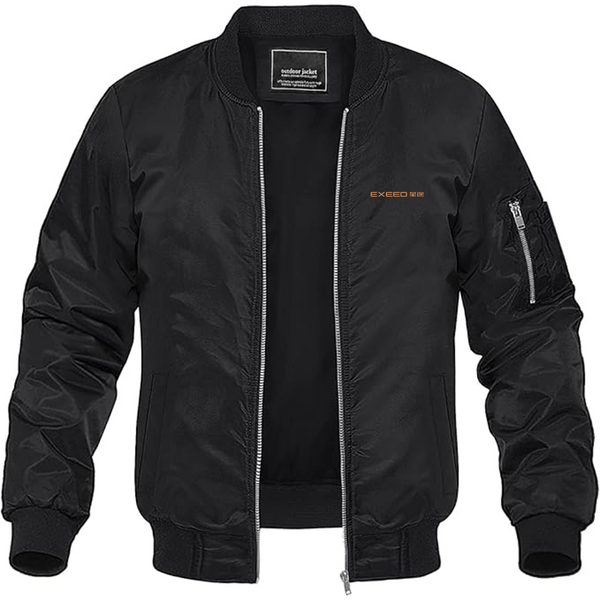 Men's Exeed Logo Lightweight Bomber Jacket Windbreaker Softshell Varsity Jacket Coat
