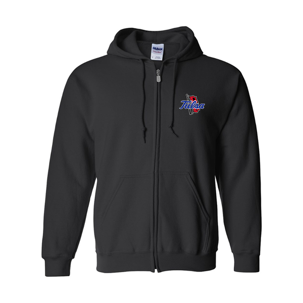 Men's Tulsa Golden Hurricane Gildan  Heavy Blend Full Zip Hooded Sweatshirt