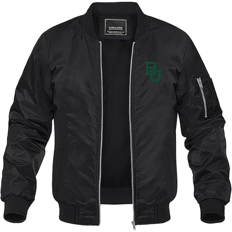Men's  Baylor Bears Lightweight Bomber Jacket Windbreaker Softshell Varsity Jacket Coat