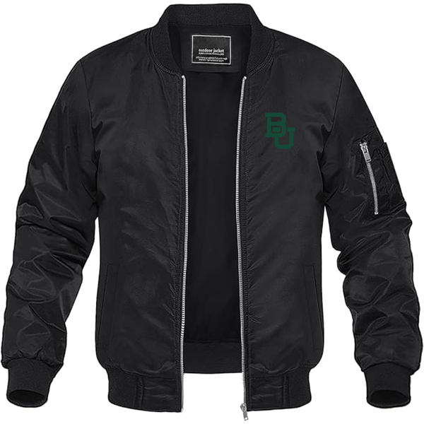 Men's  Baylor Bears Lightweight Bomber Jacket Windbreaker Softshell Varsity Jacket Coat
