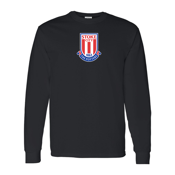 Men's Stoke City Soccer  Gildan Heavy Cotton Long Sleeve T-Shirt