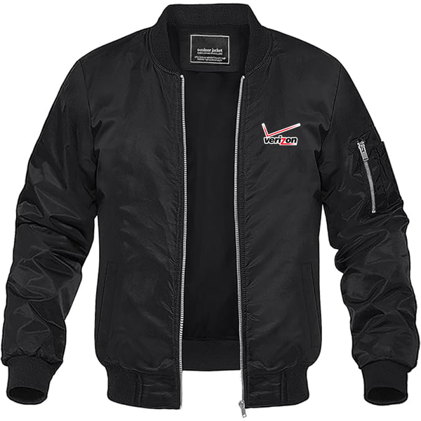 Men's Verizon Wireless Lightweight Bomber Jacket Windbreaker Softshell Varsity Jacket Coat