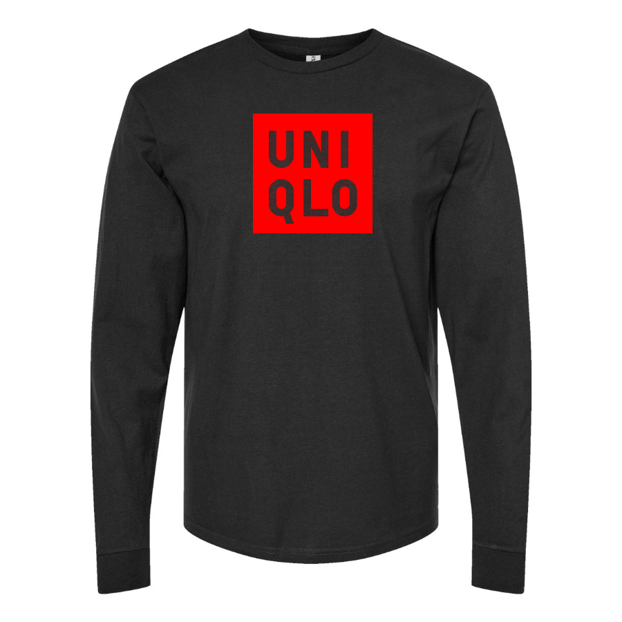 Men's Uniqlo Logo  Cotton Long Sleeve T-Shirt