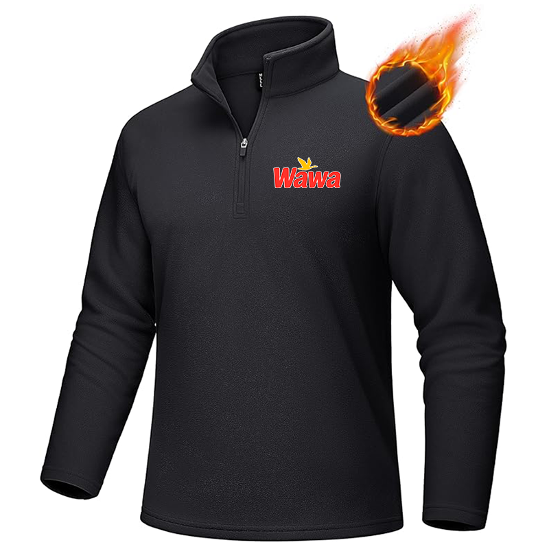Men's  Wawa Gas Station MAGCOMSEN Men_s Quarter-Zip Pullover Polar Fleece Sweatshirt Stand Collar Long Sleeve Shirt for Men Thermal Winter Fall