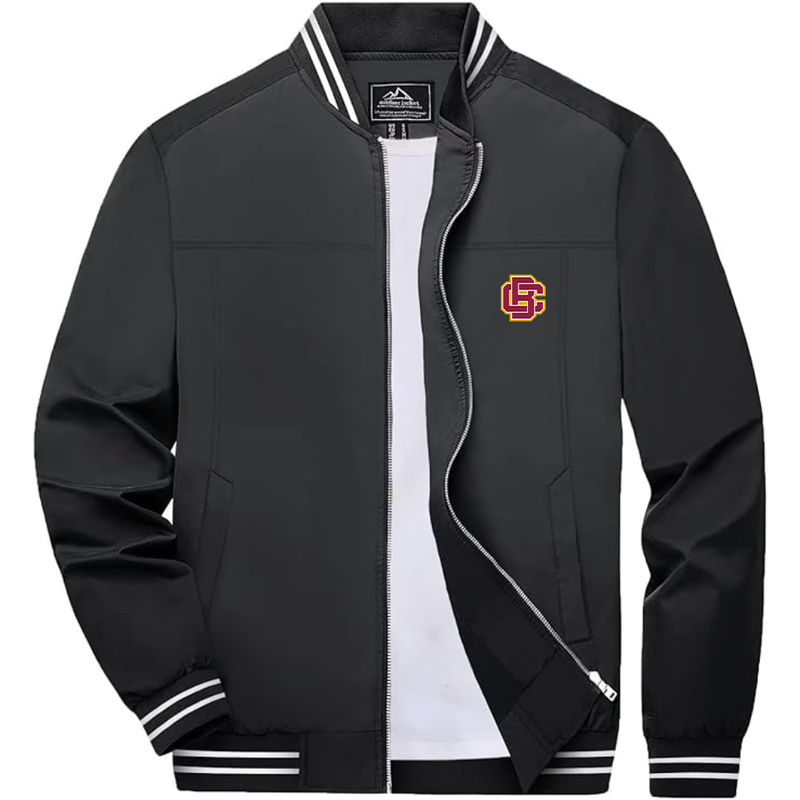 Men's  Bethune Cookman Wildcats Lightweight Zip-Up Bomber Jacket with Ribbed Collar and Cuffs Versatile Casual Outerwear