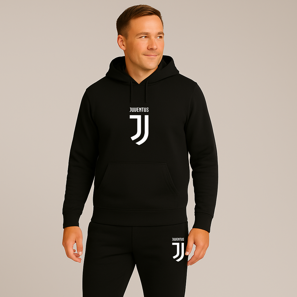 Men's Juventus Soccer Logo Hoodie Joggers Set