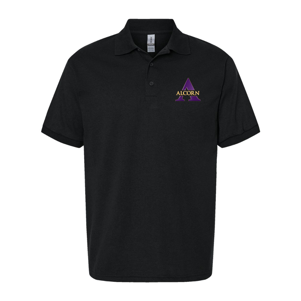 Men's Alcorn State Braves Wildcats Dry Blend Jersey Polo - Black