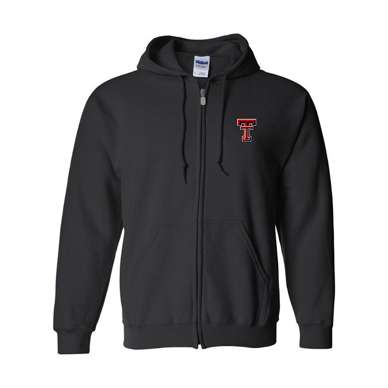 Men's Texas Tech Red Raiders  Gildan  Heavy Blend Full Zip Hooded Sweatshirt