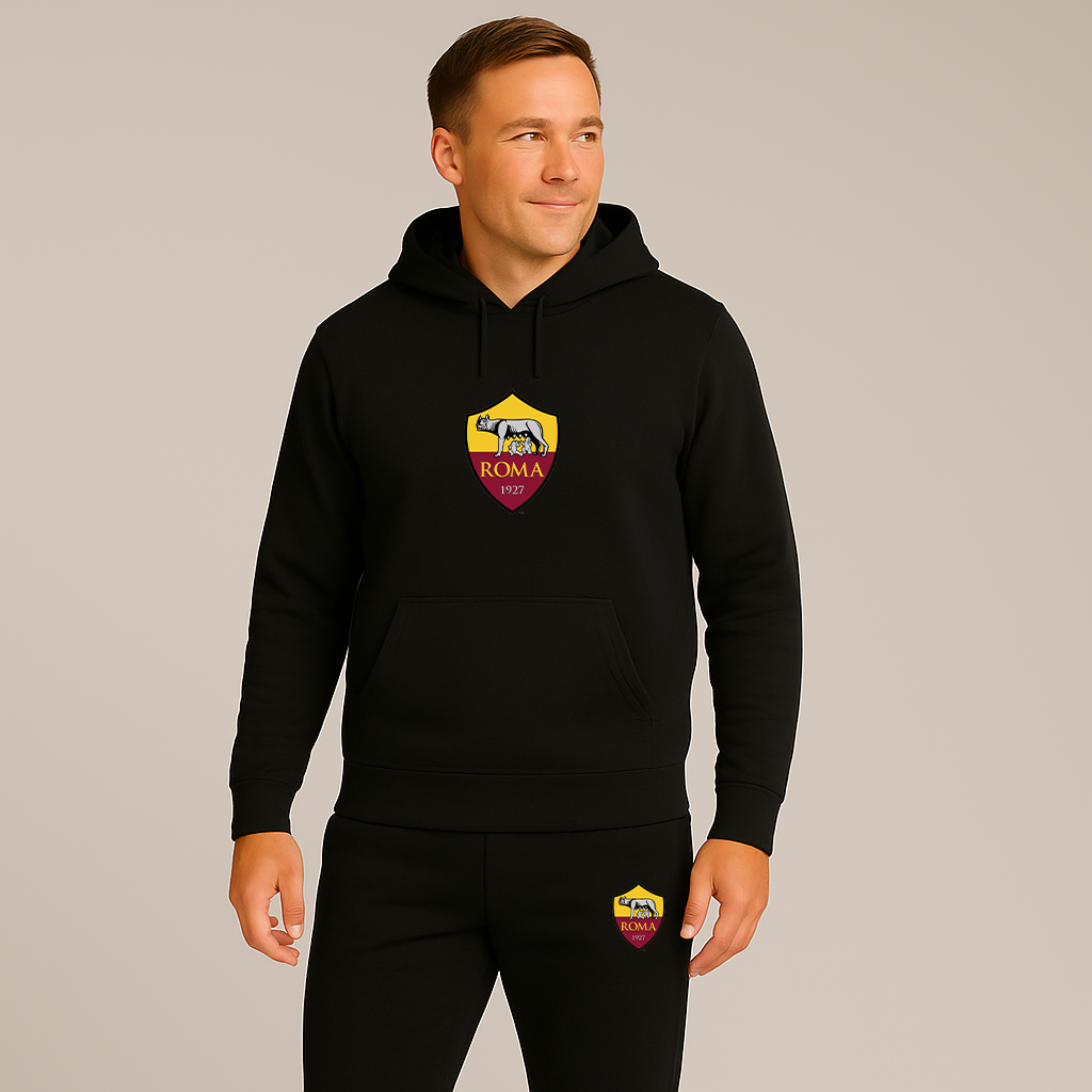 Men's AS Roma FC Logo Hoodie Joggers Set