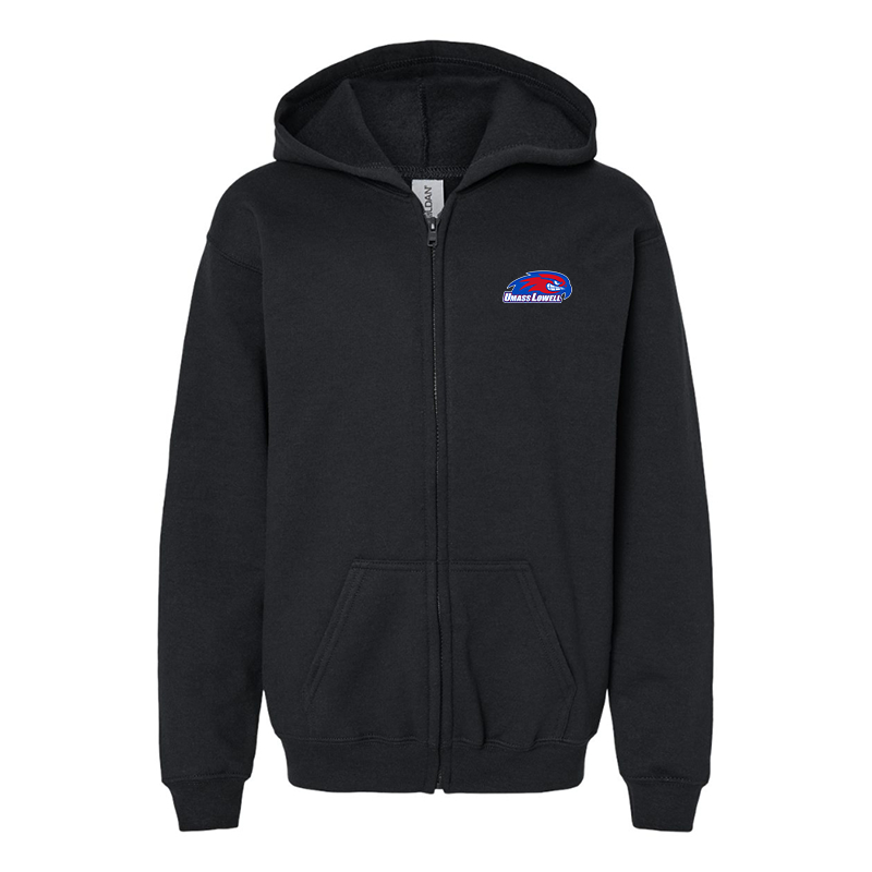 Gildan Heavy Blend Youth  UMass Lowell River Hawks Full Zip Hooded Sweatshirt