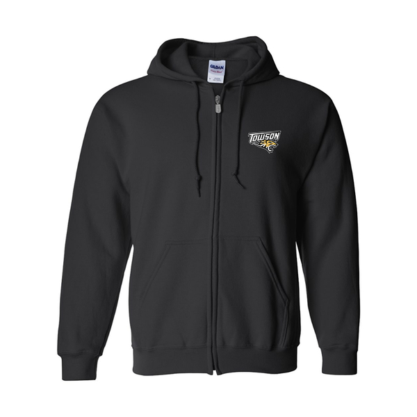 Men's Towson Tigers Gildan  Heavy Blend Full Zip Hooded Sweatshirt
