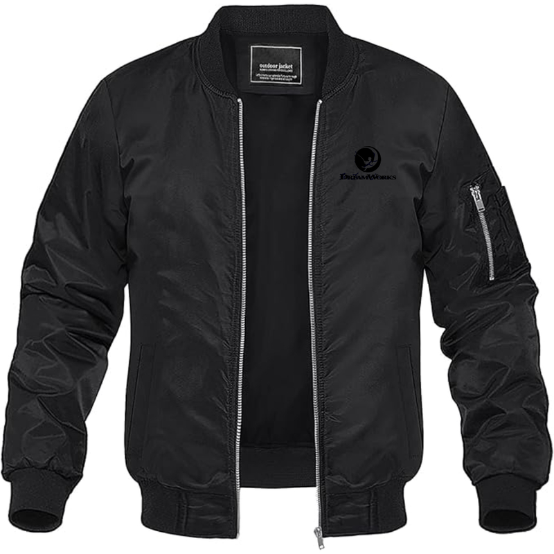 Men's  Dreamworks  Lightweight Bomber Jacket Windbreaker Softshell Varsity Jacket Coat