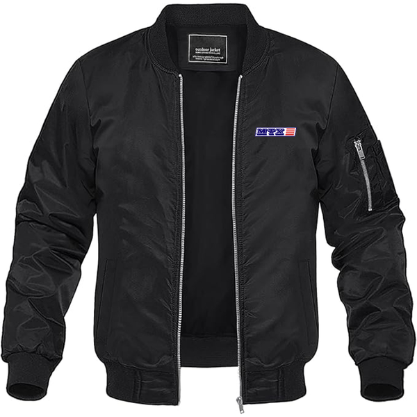 Men's  MTX  Logo Lightweight Bomber Jacket Windbreaker Softshell Varsity Jacket Coat