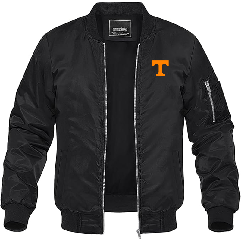 Men's Tennessee Volunteers Lightweight Bomber Jacket Windbreaker Softshell Varsity Jacket Coat