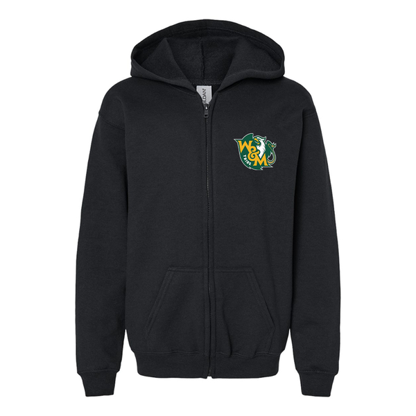 Gildan Heavy Blend Youth  William and Mary Tribe Full Zip Hooded Sweatshirt