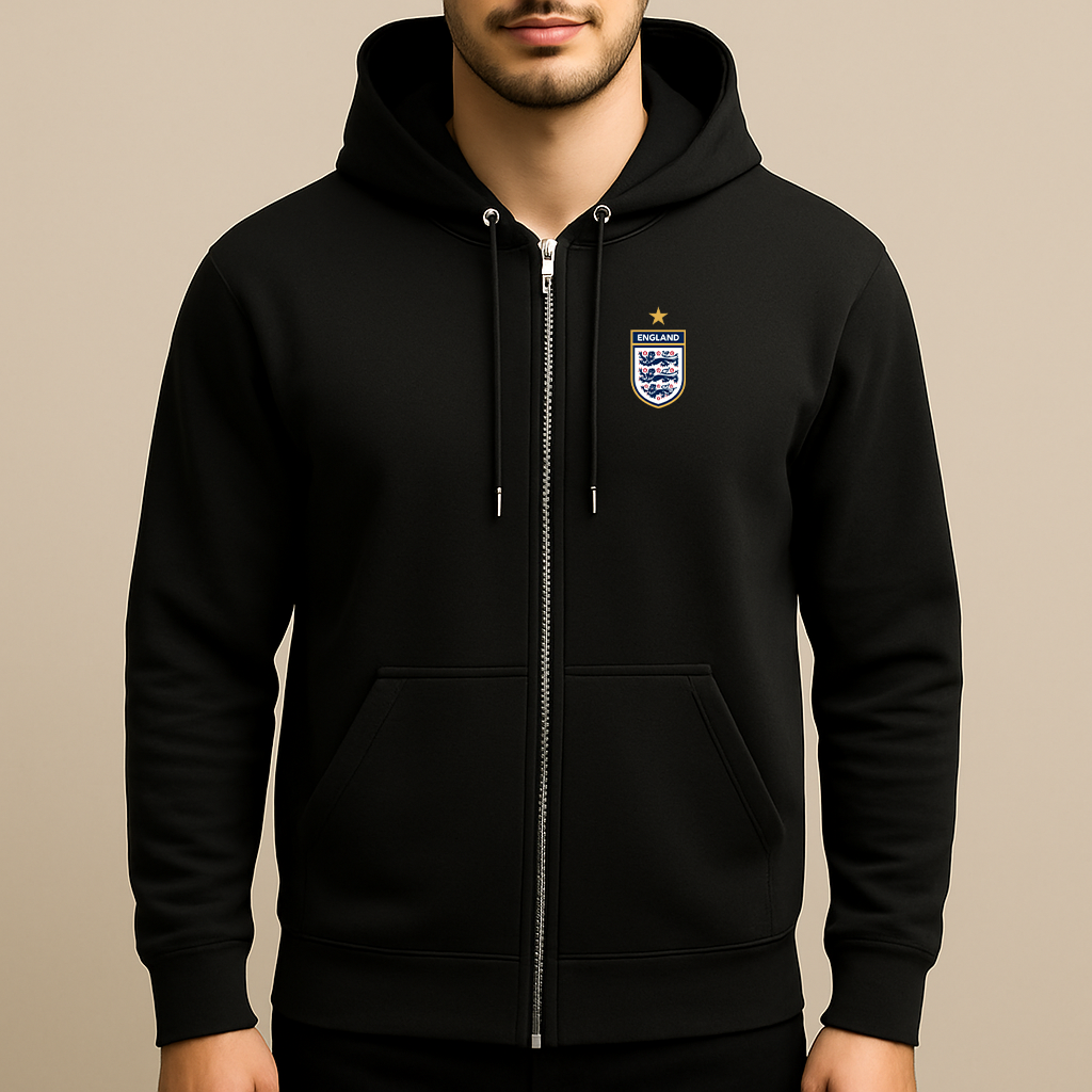 Men's England National Soccer Team Zipper Hoodie