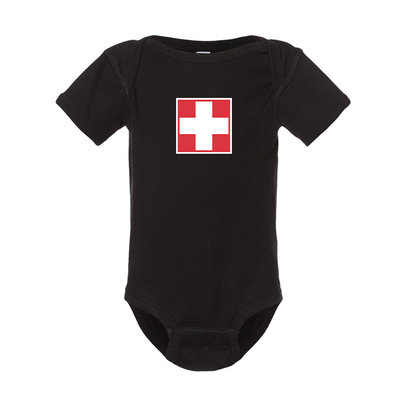 Switzerland National Football Soccer Team Rabbit Skins Infant Baby Rib Bodysuit